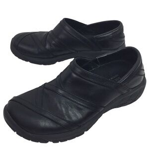 Merrell Encore Slip On Leather Clog Hiking Shoe Black